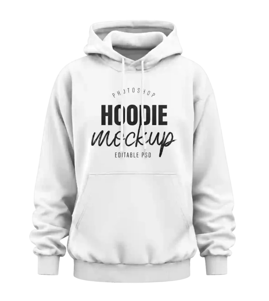 Custom hoodie with printed design and branding.