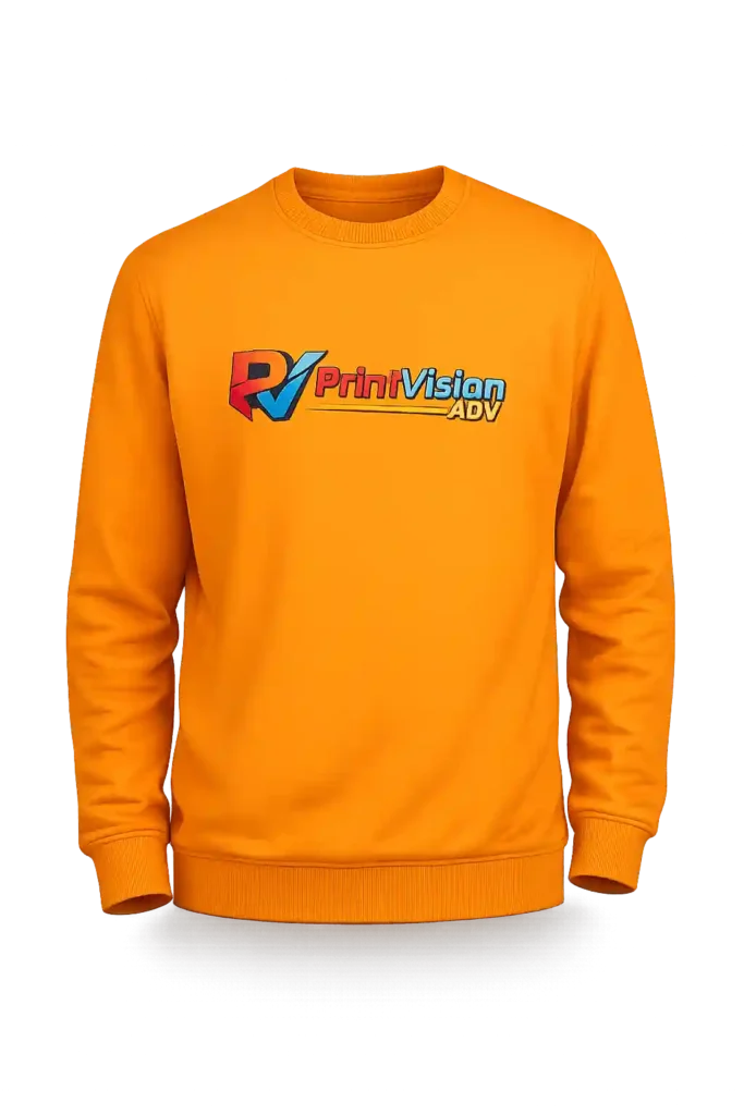 Custom sweatshirt with logo printed using DTF printing services in Riyadh.