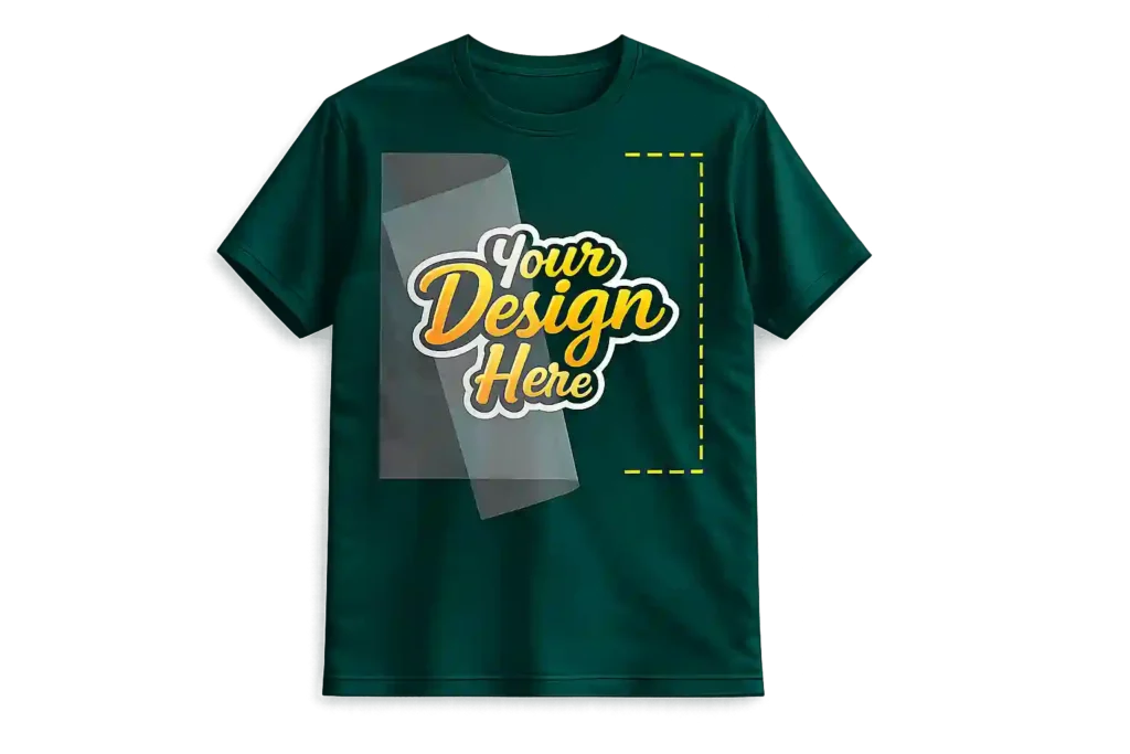 Custom printed t-shirt with personalized artwork.