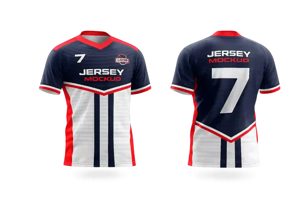 Custom sports jersey with front and back printing.