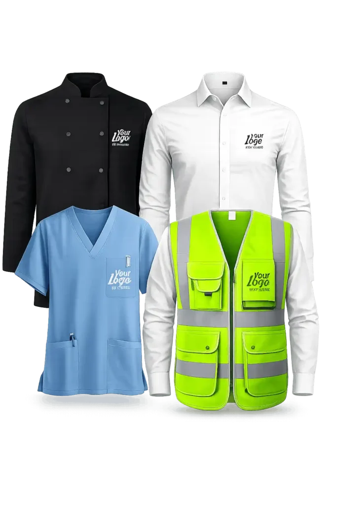 Customized workwear uniforms and safety apparel printing.