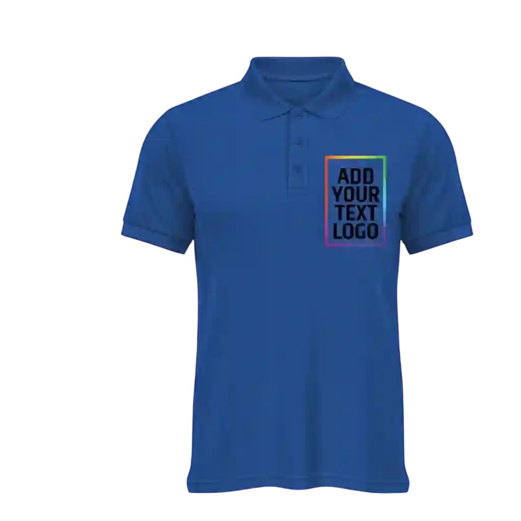 Blue classic polo t-shirt for office and promotional wear.