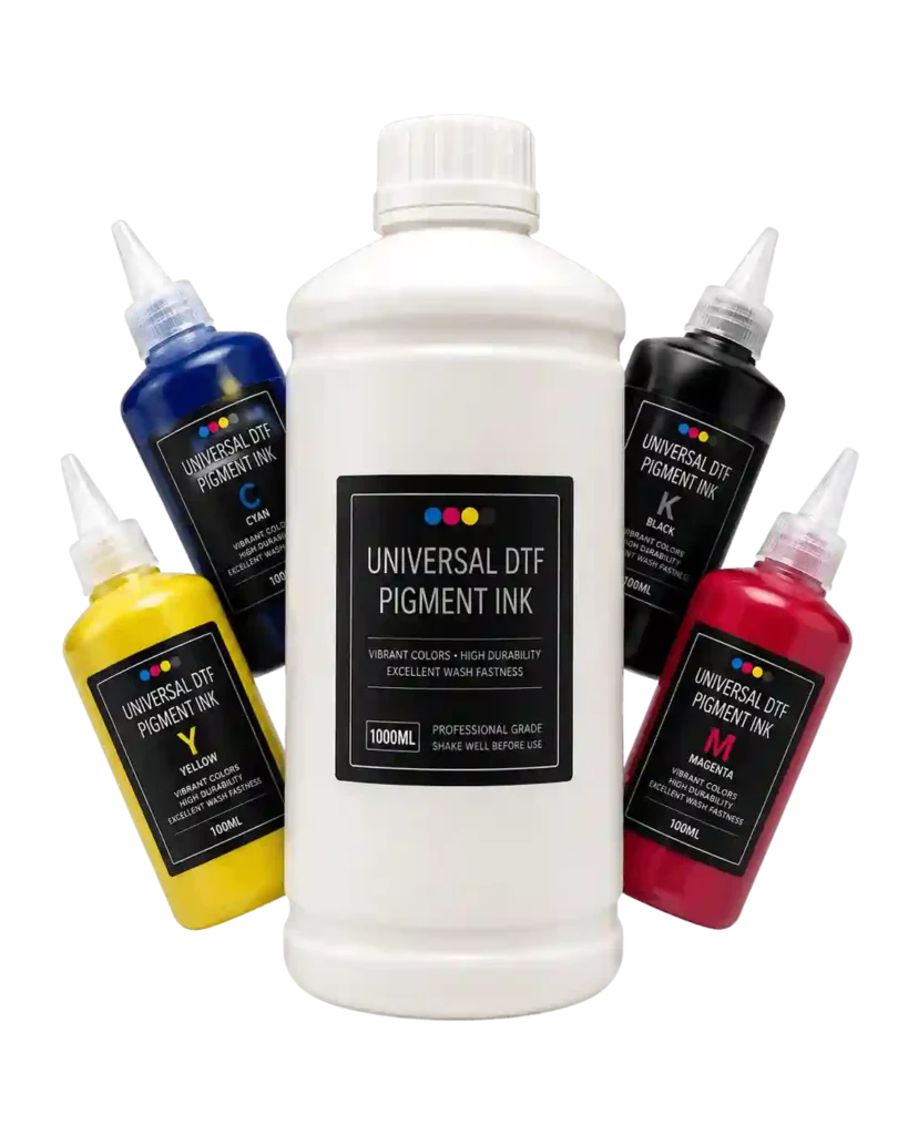 Universal pigment ink for DTF printing applications.