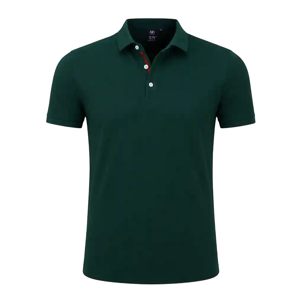 Forest green polo shirt for staff uniforms.