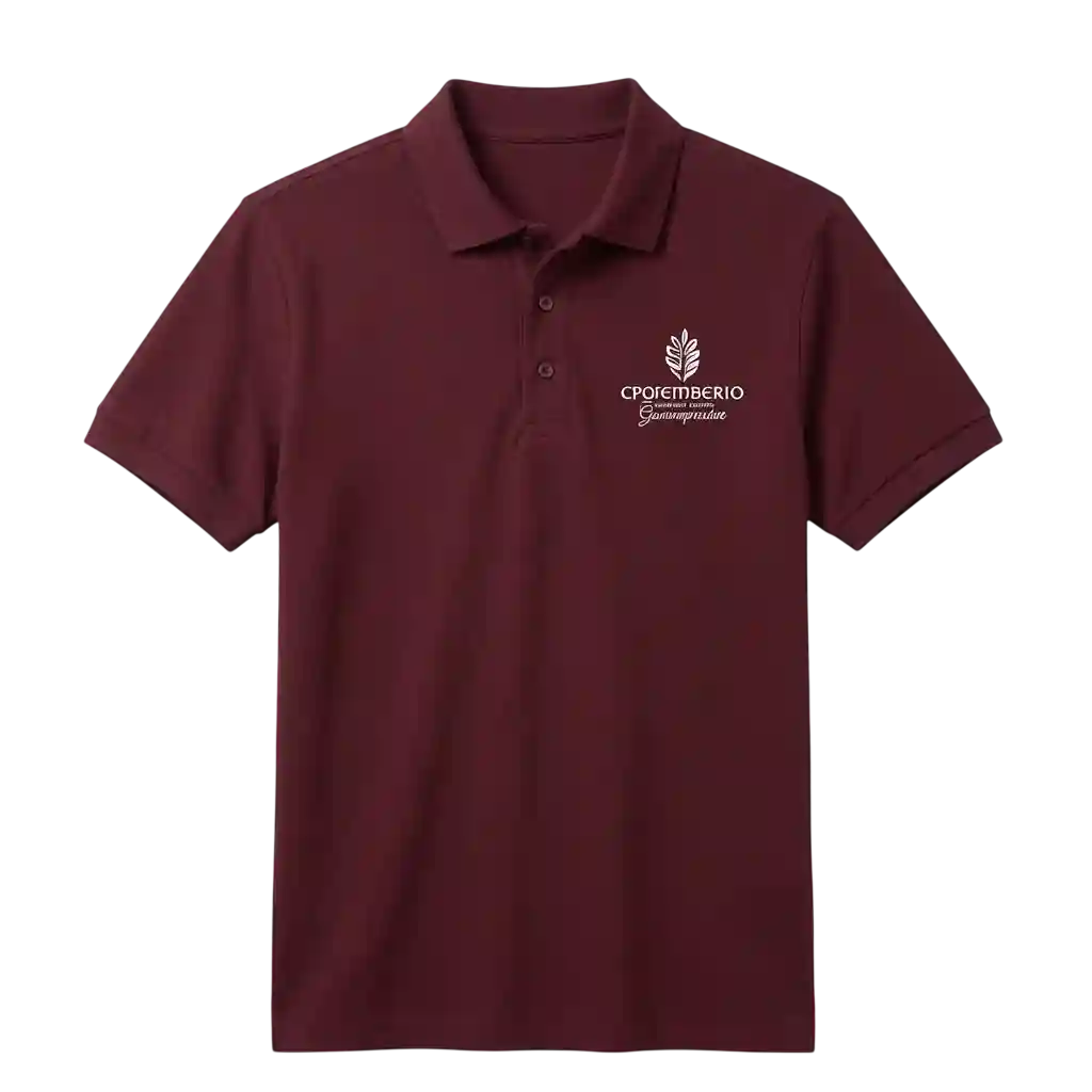 Maroon polo t-shirt for employee uniforms.