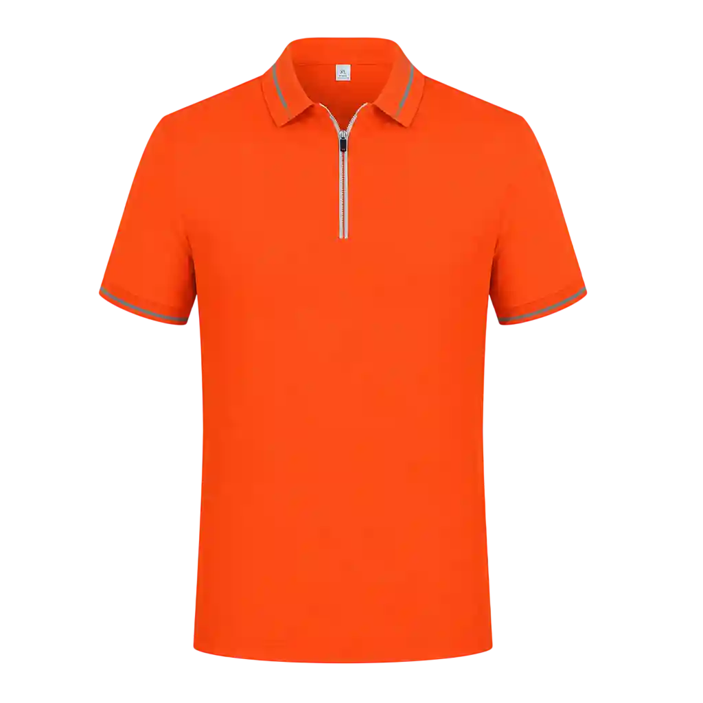Orange classic polo shirt.