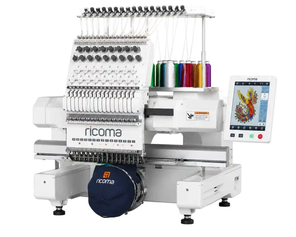 Commercial embroidery machine providing professional embroidery services in Riyadh for custom apparel and corporate branding.