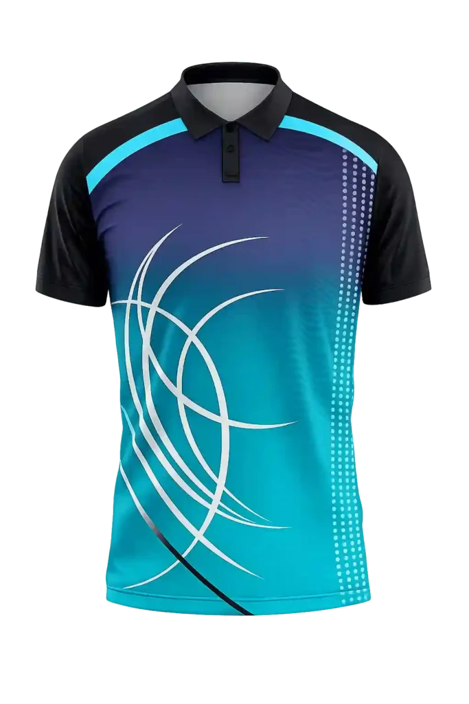 Blue esports jersey design for gaming teams.
