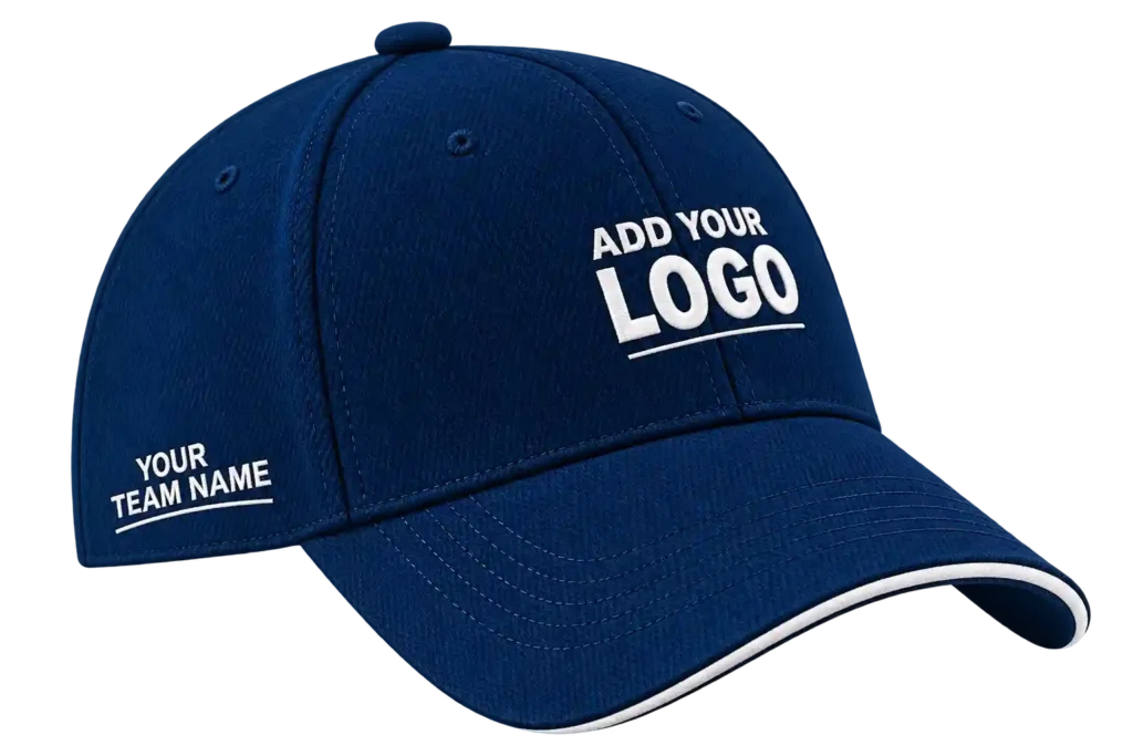 Personalised blue cap for Cap printing in Riyadh.