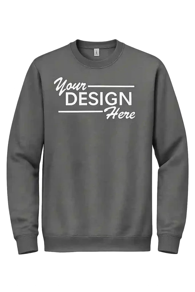 Grey custom printed sweatshirt for business uniforms.