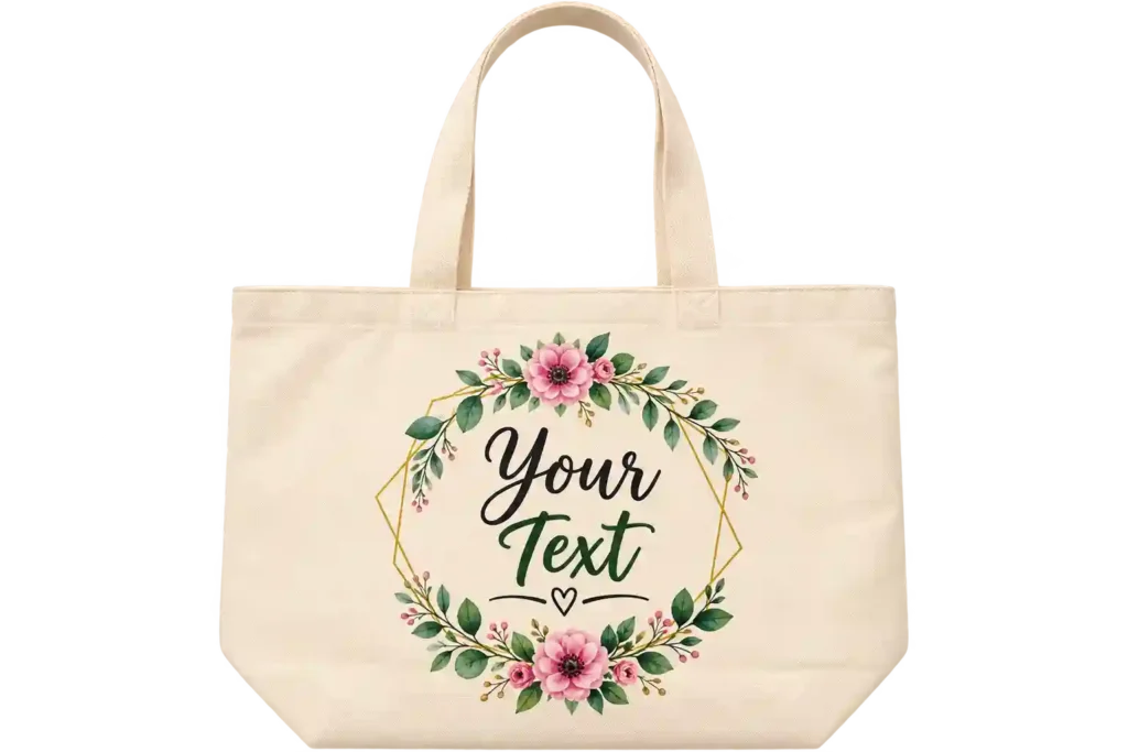 Floral printed tote bag for Custom Handbags in Saudi Arabia.