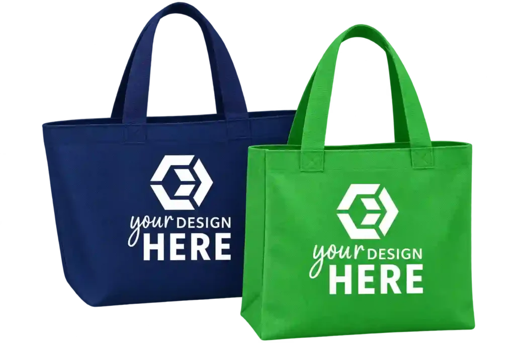 Green logo tote bags for Custom Handbags in Saudi Arabia.