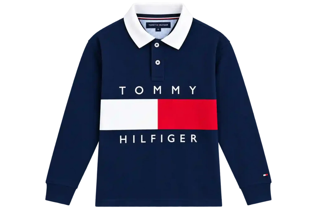 Navy long sleeve kids polo in Saudi Arabia.