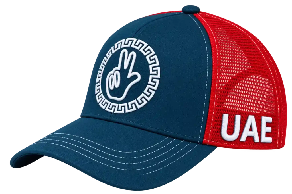 UAE themed branded trucker cap.