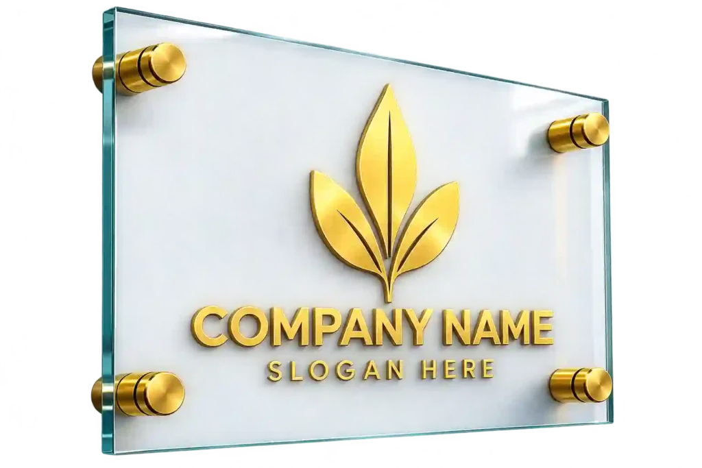 Acrylic company sign made with UV Printing Services in Riyadh.