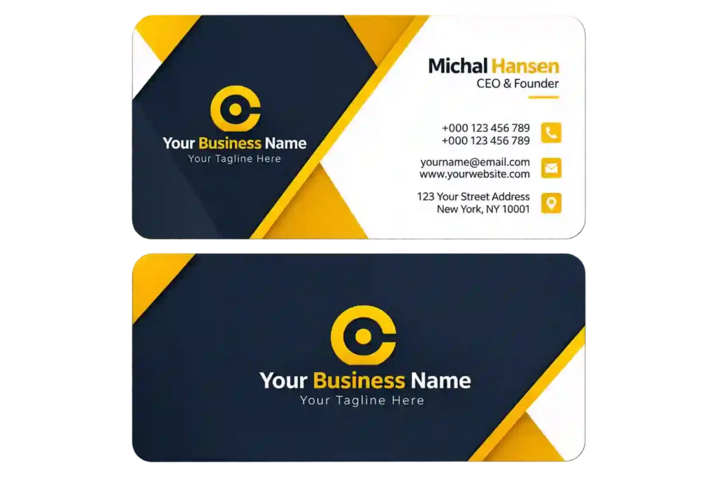 Custom business cards created with UV Printing Services in Riyadh.