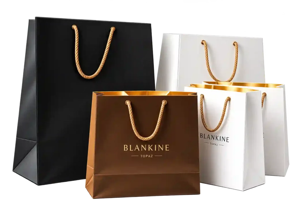 Custom printed paper bags for Handbag Printing Services in Riyadh.