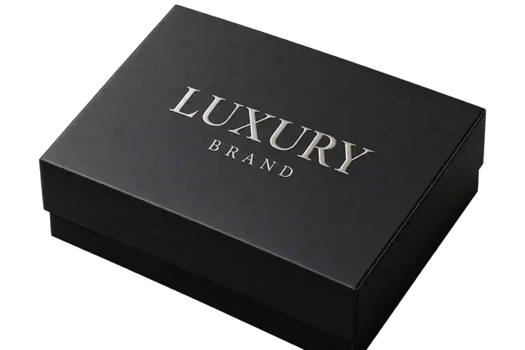 Premium black luxury custom gift box.