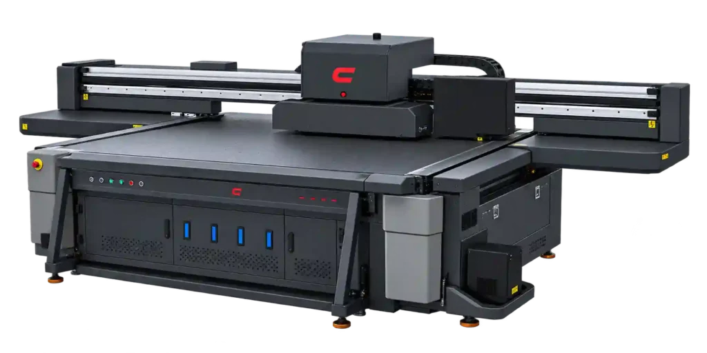 Flatbed printer used for UV Printing Services in Riyadh.